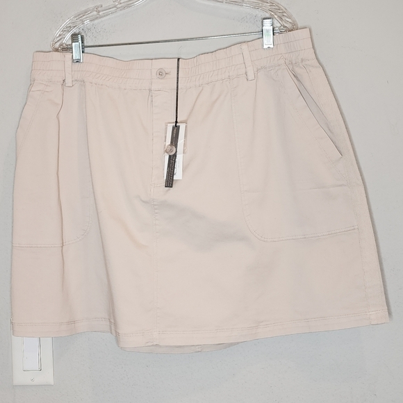 NWT Michael Stars Stretch Twill Beige Monroe Mini Skirt so plus size 2X - Picture 15 of 16